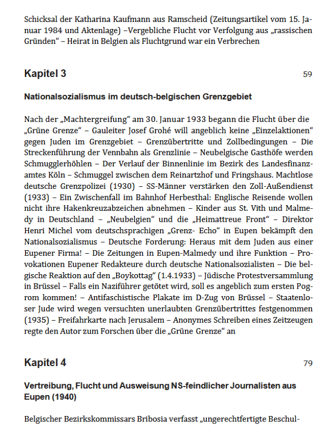 Grüne Grenze Inhaltsverzeichnis 3