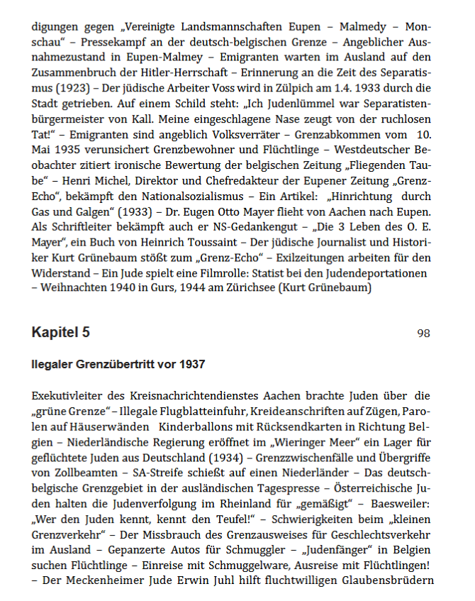 Grüne Grenze Inhaltsverzeichnis 4