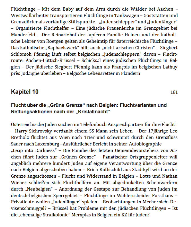 Grüne Grenze Inhaltsverzeichnis 7