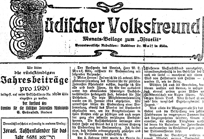 Jüdischer Volksfreund